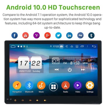 10" Android 10.0 Lecteur DVD GPS Radio Stéréo Navigation pour Toyota Hilux (De 2016)-1
