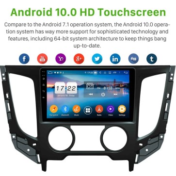 9" Android 10.0 Lecteur DVD GPS Radio Stéréo Navigation pour Mitsubishi L200 (2015-2019)-1