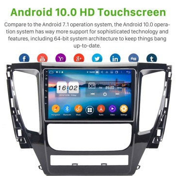 9" Android 10.0 Lecteur DVD GPS Radio Stéréo Navigation pour Mitsubishi Pajero (2016-2019)-1