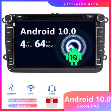 8" Android 10 Autoradio Lecteur DVD GPS Compatible pour VW Tiguan (De 2007)-1