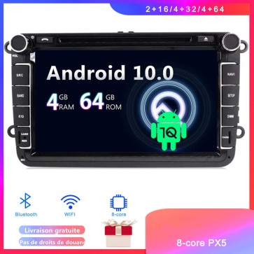 8" Android 10 Autoradio Lecteur DVD GPS Compatible pour Skoda Superb B6 (De 2008)-1