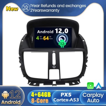 Android 12 Autoradio Lecteur DVD GPS Compatible pour Peugeot 207 (2006-2014)-1