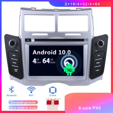 Android 10 Autoradio Lecteur DVD GPS Compatible pour Toyota Yaris (2005-2011)-1