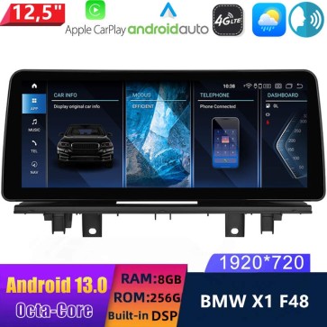 12,5" Android 13.0 Autoradio Lecteur Multimédia Stéréo pour BMW X1 F48 (2015-2017)-1