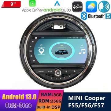 9" Android 13.0 Autoradio Lecteur Multimédia Stéréo pour MINI Hatch F55 F56 F57 (2013-2017)-1