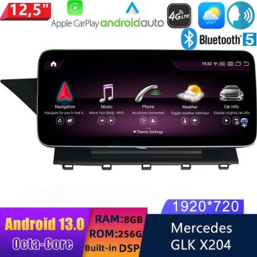 12,5" Android 13.0 Autoradio Lecteur Multimédia Stéréo pour Mercedes GLK X204 (2008-2012)-1