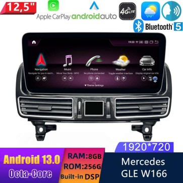 12,5" Android 13.0 Autoradio Lecteur Multimédia Stéréo pour Mercedes GLE W166/GLS X166 (De 2015)-1