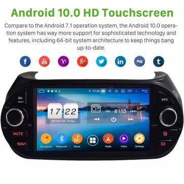 7" Android 10.0 Lecteur DVD GPS Radio Stéréo Navigation pour Peugeot Bipper (2008-2017)-1