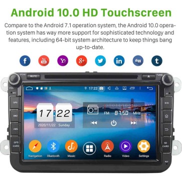 8" Android 10.0 Lecteur DVD GPS Radio Stéréo Navigation pour Škoda Octavia Mk2 1Z (De 2004)-1