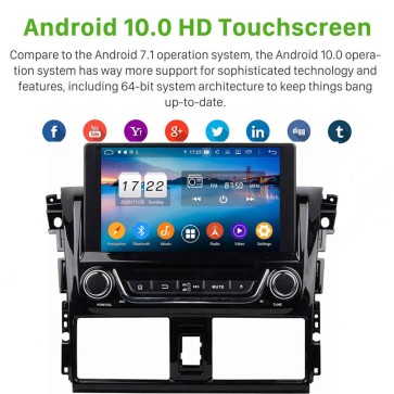 8" Android 10.0 Lecteur DVD GPS Radio Stéréo Navigation pour Toyota Yaris (2013-2017)-1