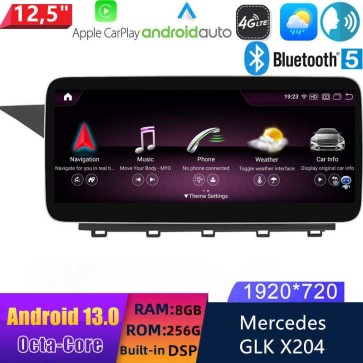 12,5" Android 13.0 Autoradio Lecteur Multimédia Stéréo pour Mercedes GLK X204 (2013-2015)-1