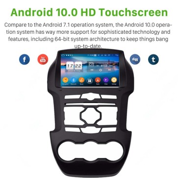 8" Android 10.0 Lecteur DVD GPS Radio Stéréo Navigation pour Ford Ranger (2011-2015)-1
