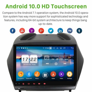 9" Android 10.0 Lecteur DVD GPS Radio Stéréo Navigation pour Hyundai ix35 (2009-2015)-1