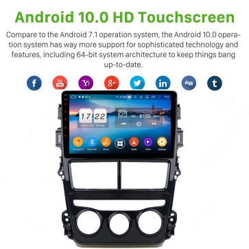 9" Android 10.0 Lecteur DVD GPS Radio Stéréo Navigation pour Toyota Yaris (2017-2019)-1