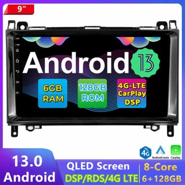 9" Android 13 Autoradio Lecteur DVD GPS Compatible pour Mercedes Classe A W169 (De 2004)-1