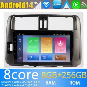9" Android 14 Autoradio Stéréo de Voiture Multimédia GPS Navigation pour Toyota Land Cruiser Prado J150 (2009-2013)-1