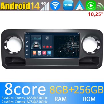 10,25" Android 14 Autoradio Stéréo de Voiture Multimédia GPS Navigation pour Mercedes Sprinter W907 (2018-2022)-1