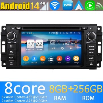 7" Android 14 Autoradio Stéréo de Voiture Multimédia GPS Navigation pour Dodge RAM 1500/2500/3500 (De 2007)-1