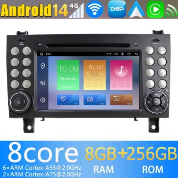 8" Android 14 Autoradio Stéréo de Voiture Multimédia GPS Navigation pour Mercedes SLK R171 (2004-2010)-1