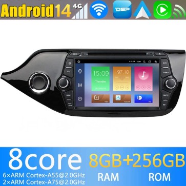 8" Android 14 Autoradio Stéréo de Voiture Multimédia GPS Navigation pour Kia Ceed (De 2012)-1