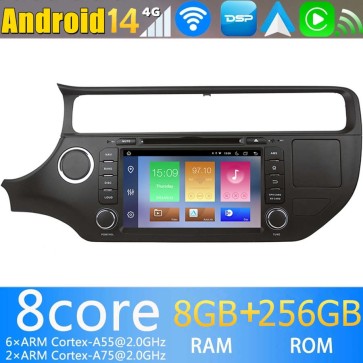 8" Android 14 Autoradio Stéréo de Voiture Multimédia GPS Navigation pour Kia Rio (De 2015)-1