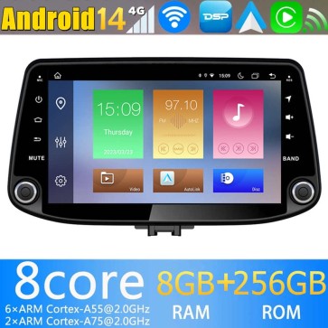 9" Android 14 Autoradio Stéréo de Voiture Multimédia GPS Navigation pour Hyundai i30 (2017-2021)-1
