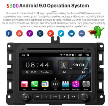 S300 Android 9.0 Autoradio Lecteur DVD GPS Compatible pour Dodge RAM 1500/2500/3500 (De 2013)-1