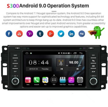 S300 Android 9.0 Autoradio Lecteur DVD GPS Compatible pour Jeep Cherokee (2008-2013)-1