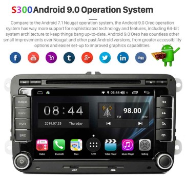 S300 Android 9.0 Autoradio Lecteur DVD GPS Compatible pour VW Golf 6 MK6 (De 2008)-1
