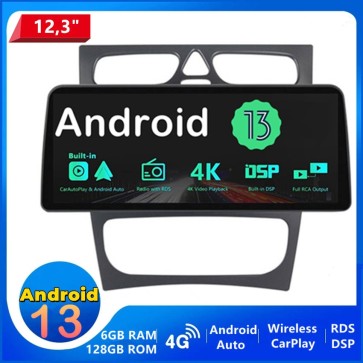 12,3" Android 13 Autoradio Lecteur DVD GPS Compatible pour Mercedes Classe E W210 (De 1998)-1