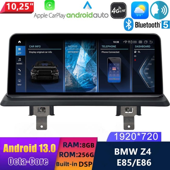 BMW Z4 E85 Android 13 Autoradio DVD GPS Navigation avec 8-Core 8Go ...