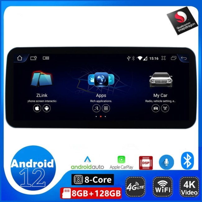 Glc Android Radio Mercedes GLC X253 Android 12 Autoradio Multimédia GPS avec 8-Core 8Go ...