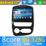 Renault Clio Android 13.0 Autoradio DVD GPS avec 8Go+128Go Bluetooth Telecommande au Volant DSP USB DAB 4G WiFi OBD2 CarPlay - 10" Android 13.0 Lecteur DVD GPS Radio Stéréo Navigation pour Renault Clio 4 (2017-2019)