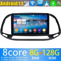 Fiat Doblo Android 13.0 Autoradio DVD GPS avec 8Go+128Go Bluetooth Telecommande au Volant DSP USB DAB 4G WiFi OBD2 CarPlay - 9" Android 13.0 Lecteur DVD GPS Radio Stéréo Navigation pour Fiat Doblo (2015-2019)
