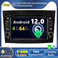 Fiat Doblò Android 12.0 Autoradio DVD GPS avec Commande au volant et Kit mains libres Bluetooth DAB USB 4G WiFi OBD2 Carplay - Android 12 Autoradio Lecteur DVD GPS pour Fiat Doblò (De 2015)