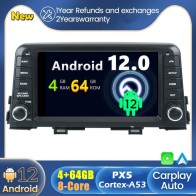 Kia Picanto Android 12.0 Autoradio DVD GPS avec Commande au volant et Kit mains libres Bluetooth DAB USB 4G WiFi OBD2 Carplay - Android 12 Autoradio Lecteur DVD GPS pour Kia Picanto (De 2017)
