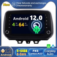 Hyundai Tucson Android 12.0 Autoradio DVD GPS avec Commande au volant et Kit mains libres Bluetooth DAB USB 4G WiFi OBD2 Carplay - Android 12 Autoradio Lecteur DVD GPS pour Hyundai Tucson (De 2018)
