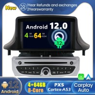 Renault Mégane III Android 12.0 Autoradio DVD GPS avec Commande au volant et Kit mains libres Bluetooth DAB USB 4G WiFi OBD2 Carplay - Android 12 Autoradio Lecteur DVD GPS pour Renault Mégane III (2009-2016)