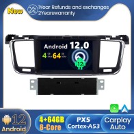 Peugeot 508 Android 12.0 Autoradio DVD GPS avec Commande au volant et Kit mains libres Bluetooth DAB USB 4G WiFi OBD2 Carplay - Android 12 Autoradio Lecteur DVD GPS pour Peugeot 508 (De 2010)