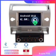 Citroën C4 Android 12.0 Autoradio DVD GPS avec Commande au volant et Kit mains libres Bluetooth DAB USB 4G WiFi OBD2 Carplay - Android 12 Autoradio Lecteur DVD GPS pour Citroën C4 (2004-2011)