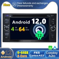 Kia Rio Android 12.0 Autoradio DVD GPS avec Commande au volant et Kit mains libres Bluetooth DAB USB 4G WiFi OBD2 Carplay - Android 12 Autoradio Lecteur DVD GPS pour Kia Rio (2005-2011)