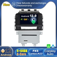 Opel Astra J Android 12.0 Autoradio DVD GPS avec Commande au volant et Kit mains libres Bluetooth DAB USB 4G WiFi OBD2 Carplay - Android 12 Autoradio Lecteur DVD GPS Compatible pour Opel Astra J (2009-2015)