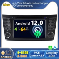 Mercedes CLS W219 Android 12.0 Autoradio DVD GPS avec Commande au volant et Kit mains libres Bluetooth DAB USB 4G WiFi OBD2 Carplay - Android 12 Autoradio Lecteur DVD GPS pour Mercedes CLS W219 (2004-2010)