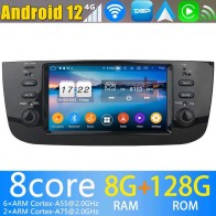Fiat Grande Punto Android 13.0 Autoradio DVD GPS avec 8Go+128Go Bluetooth Telecommande au Volant DSP USB DAB 4G WiFi CarPlay - Android 13.0 Lecteur DVD GPS Radio Stéréo Navigation pour Fiat Grande Punto (De 2012)