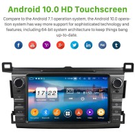 Toyota RAV4 Android 10.0 Autoradio DVD GPS avec 8-Core 4Go+64Go Bluetooth Parrot Telecommande au Volant Micro DSP CD SD USB DAB 4G LTE WiFi TV MirrorLink OBD2 CarPlay - 8" Android 10.0 Lecteur DVD GPS Radio Stéréo Navigation pour Toyota RAV4 (2013-2018)