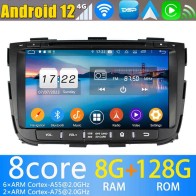 Kia Sorento Android 13.0 Autoradio DVD GPS avec 8Go+128Go Bluetooth Telecommande au Volant DSP USB DAB 4G WiFi OBD2 CarPlay - 8" Android 13.0 Lecteur DVD GPS Radio Stéréo Navigation pour Kia Sorento (2013-2015)