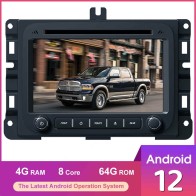 Dodge Ram Android 13.0 Autoradio DVD GPS Navigation avec Bluetooth Telecommande au Volant DAB CD USB WiFi OBD2 CarPlay - 7" Android 13.0 Autoradio Lecteur DVD GPS pour Dodge Ram 1500/2500/3500 (2013-2019)