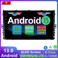 VW T-Cross Android 13.0 Autoradio Multimédia GPS avec 8-Core 6Go+128Go Commande au volant et Kit mains libres Bluetooth DAB DSP RDS USB 4G LTE WiFi CarPlay Sans fil - 9" Android 13 Autoradio Lecteur DVD GPS Compatible pour VW T-Cross (2018-2022)