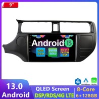 Kia Rio Android 13.0 Autoradio Multimédia GPS avec 6Go+128Go Commande au volant et Kit mains libres Bluetooth DAB DSP USB 4G WiFi CarPlay Sans fil - 9" Android 13 Autoradio Lecteur DVD GPS pour Kia Rio (2011-2015)