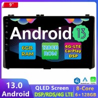 Toyota Auris Android 13.0 Autoradio Multimédia GPS avec 8-Core 6Go+128Go Commande au volant et Kit mains libres Bluetooth DAB DSP RDS USB 4G LTE WiFi CarPlay Sans fil - 9" Android 13 Autoradio Lecteur DVD GPS Compatible pour Toyota Auris (2017-2019)